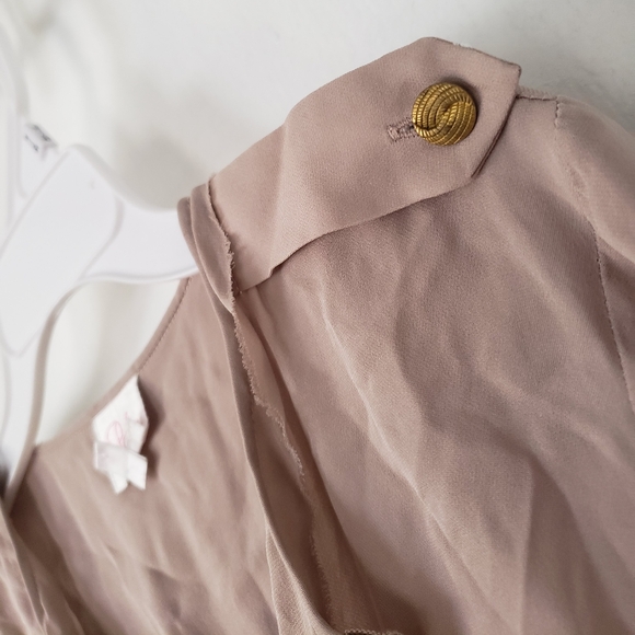 PARKER silk earth tone longsleeve ruffle lapel blouse XS - Picture 9 of 10